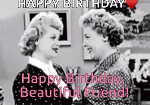 Beautiful Friends Birthday Hug Vintage Clip GIF