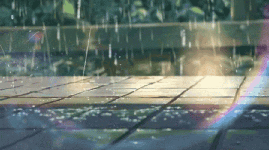 Crying Anime Girl In Rain GIF 
