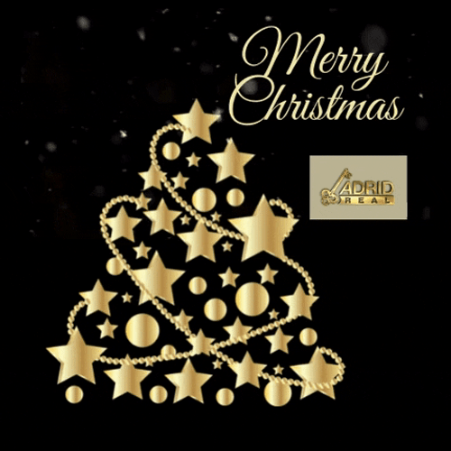 Beautiful Golden Stars Merry Christmas GIF