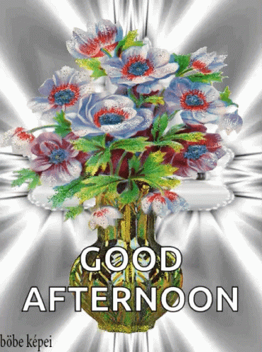 Beautiful Good Afternoon Flashing Flowers GIF