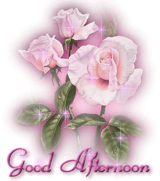 Beautiful Good Afternoon Glittery White Flowers GIF