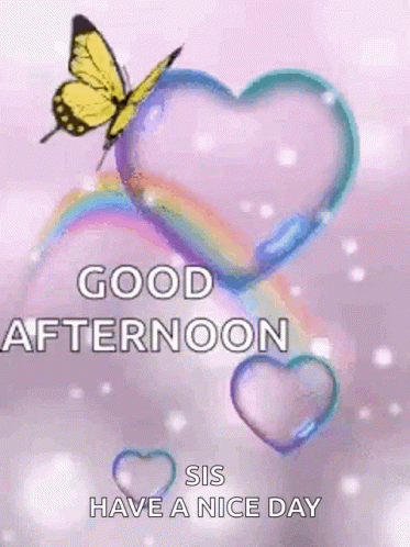 Beautiful Good Afternoon Hearts Butterfly GIF