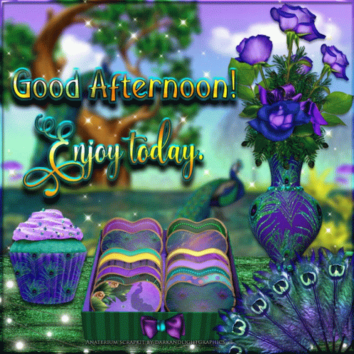 Beautiful Good Afternoon Peacock Colors GIF