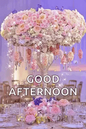 Beautiful Good Afternoon Pink Flower Bouquet GIF