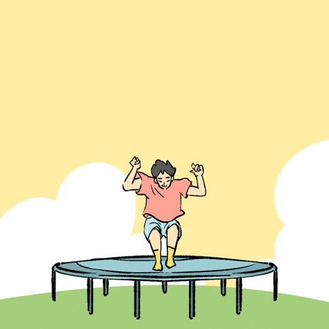 Beautiful Good Morning Trampoline Jump GIF