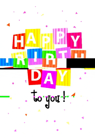Beautiful Glitch Message Happy Birthday GIF