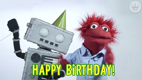 Beautiful Puppets Waving Happy Birthday GIF