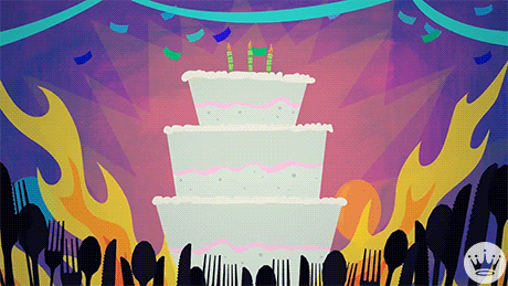 Beautiful Fiery Cake Happy Birthday GIF