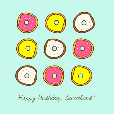 Beautiful Shimmering Donuts Happy Birthday GIF