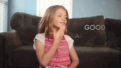 Beautiful Kid Good Afternoon Sign Language GIF
