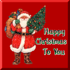 Beautiful Shimmering Santa Claus Merry Christmas GIF