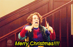 Beautiful Kristen Wiig Greeting Merry Christmas GIF