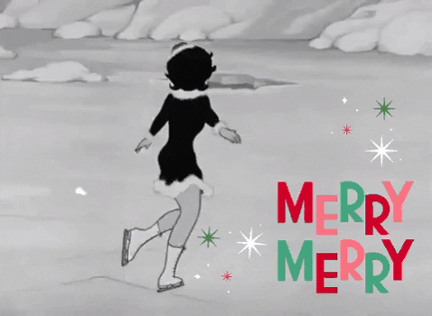 Beautiful Betty Boop Ice Skating Merry Christmas GIF