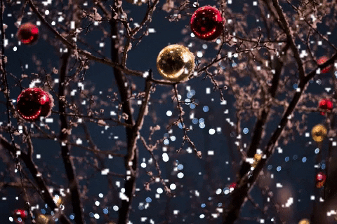 Beautiful Glitter Balls Merry Christmas GIF