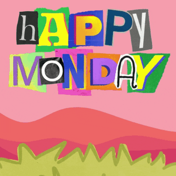 Beautiful Monday Colorful Cut Outs Design GIF