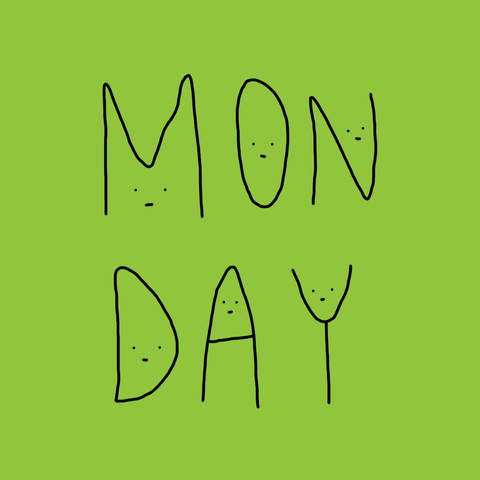Beautiful Monday Minimalist Green Vector Art GIF
