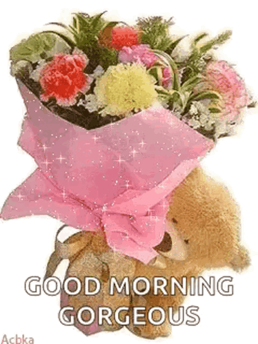 Beautiful Monday Shimmering Flower Bouquet GIF