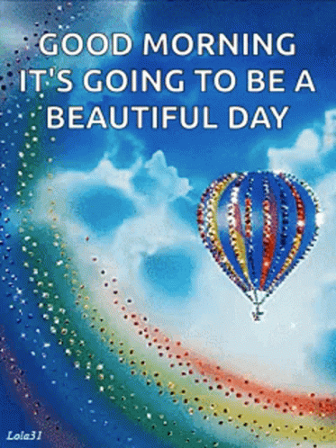 Beautiful Morning Hot Air Balloon GIF