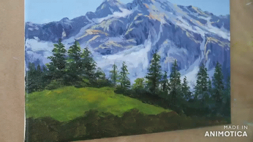 Beautiful Mountains Painting GIF