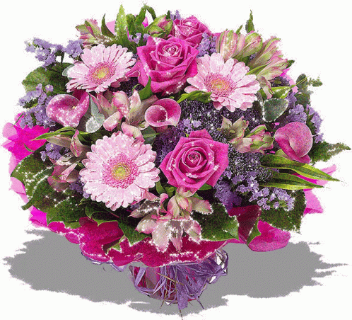 Beautiful Pink Flores Bouquet GIF