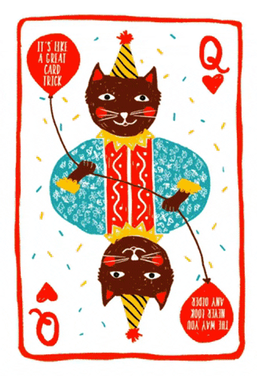 Beautiful Playing Card Happy Birthday GIF