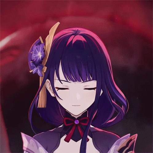 Beautiful Raiden Shogun Close Up GIF