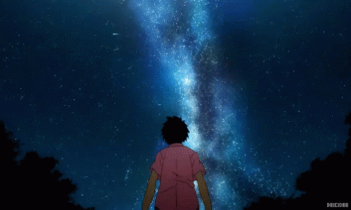 Beautiful Sky Meteor Shower Animation GIF