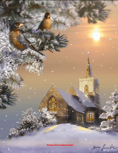 Beautiful Snowing Digital Art GIF