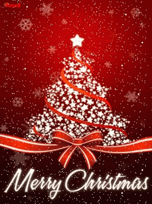 Beautiful Starry Tree Merry Christmas GIF
