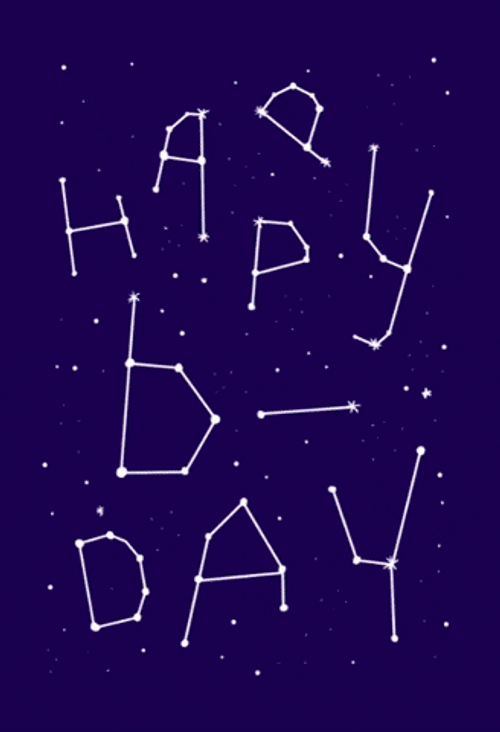 Beautiful Stars Constellation Happy Birthday GIF