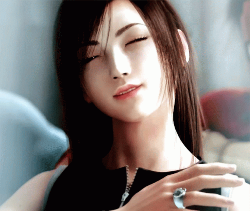 Beautiful Tifa Winking GIF