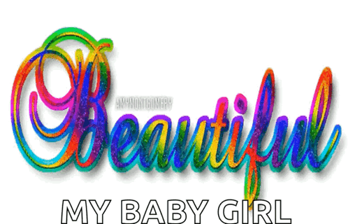 Beautiful Word in Rainbow Colors