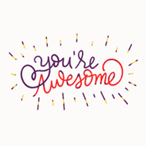 Beautiful You're Awesome Calligraphy GIF