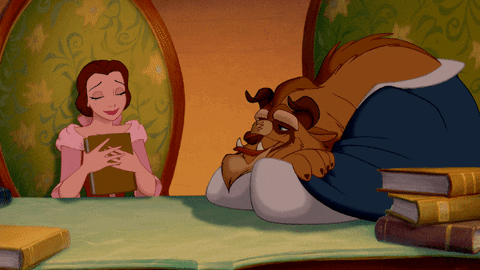 Beauty And Beast Felt Sleepy After Reading Books GIF