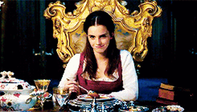Beauty And The Beast Belle Dinner GIF