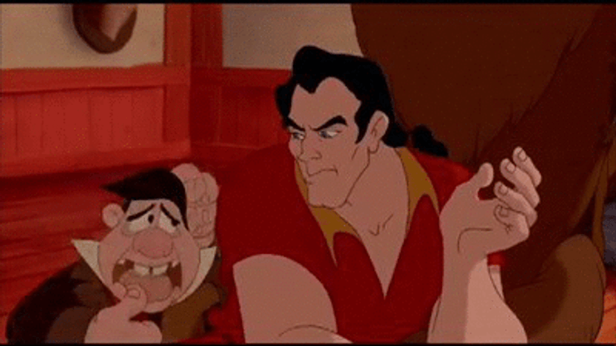 Beauty And The Beast Gaston Smiley Face GIF