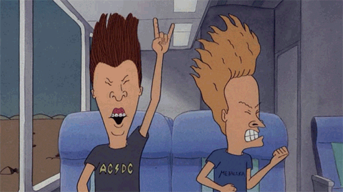 Beavis And Butt Head Rock Star Head Bang GIF