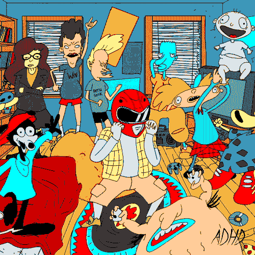 Beavis And Butthead Cartoon Dance Party GIF