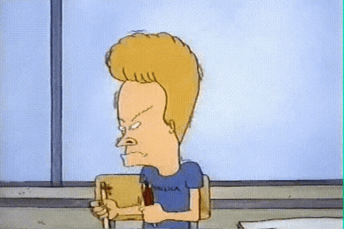 Beavis and Butthead Cartoon Holding Pencil