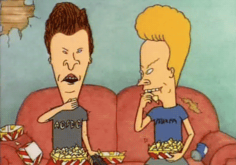 Beavis And Butthead Eating Together GIF