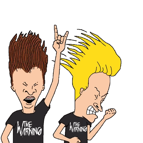 beavis and butthead from beavis and butthead are standing next to each other
