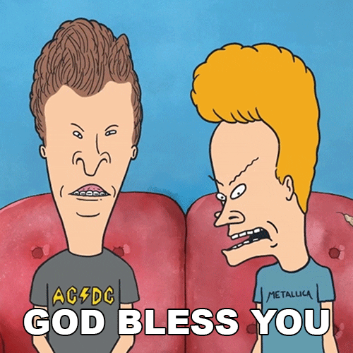 Beavis And Butthead God Bless You GIF