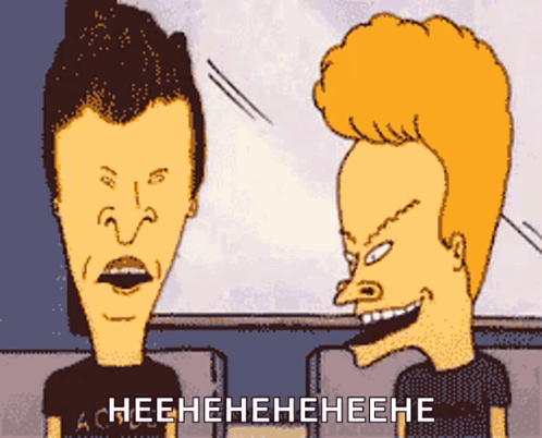 Beavis And Butthead Laughing Heehehehehehe GIF