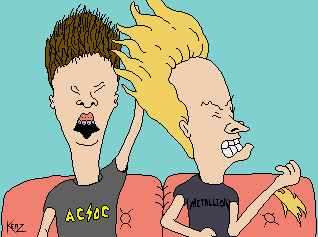 Beavis And Butthead Playing Band Head Bang GIF
