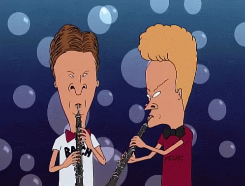 Beavis And Butthead Playing Musical Instrument GIF