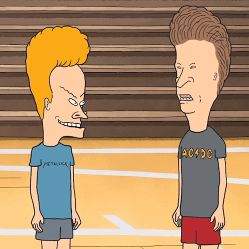 Beavis and Butthead Standing Next to Each Other