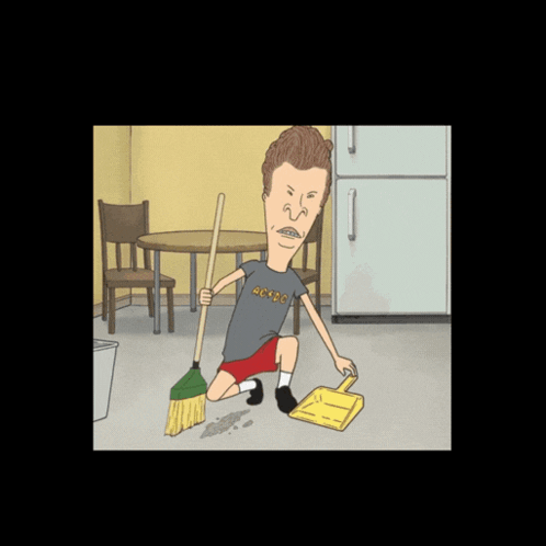 Beavis and Butthead Sweeping Floor