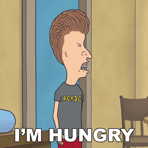 Beavis In AC DC Shirt Is Hungry GIF