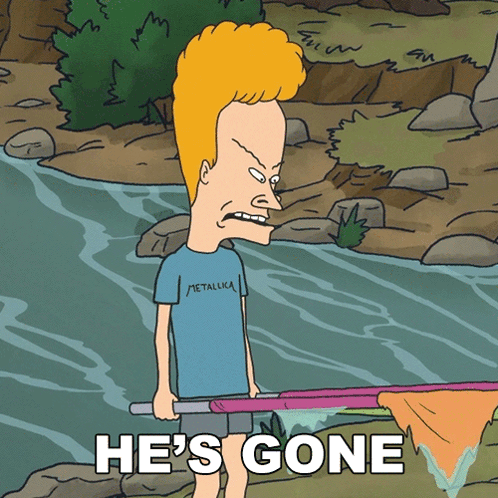 Beavis Saying He's Gone GIF