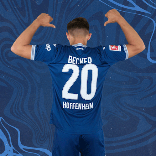 Becked Hoffenheim Is Wearing A Blue Jersey With The Number 20 GIF
